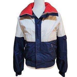 Vintage 1980s Unisex Small SKYR Ski Snow Jacket Red White Blue Men Women Preppy
